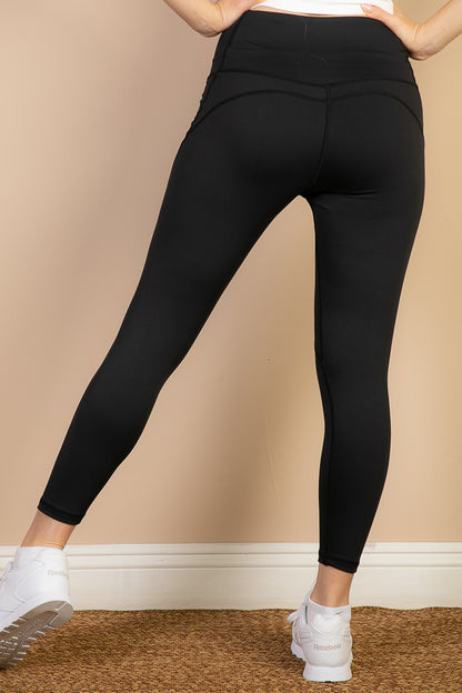 [$3/piece] Waist Leggings With Outward V Stitch