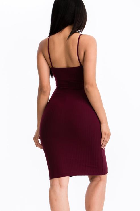 Ribbed Cami Soft Bodycon Dress - Capella Apparel