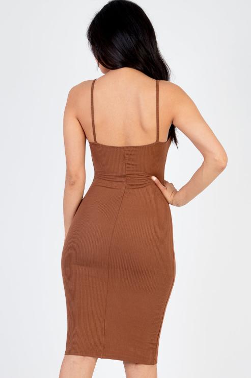 Ribbed Cami Soft Bodycon Dress - Capella Apparel