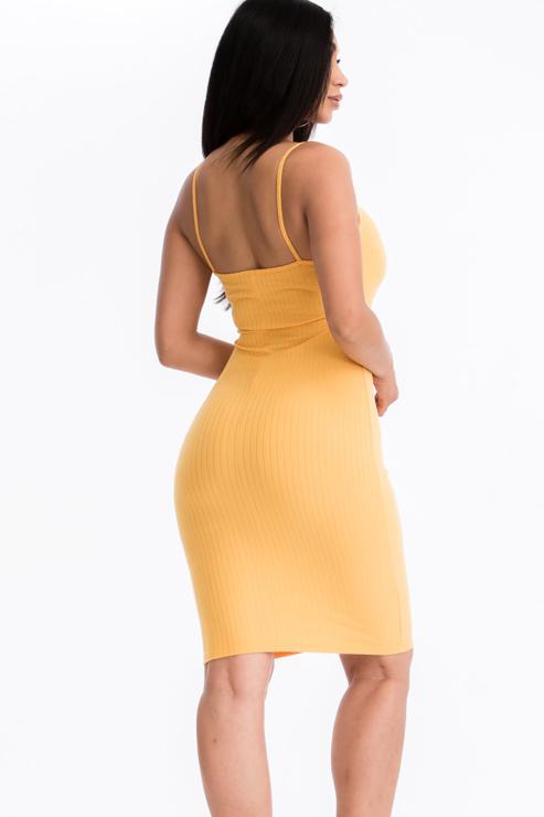 Ribbed Cami Soft Bodycon Dress - Capella Apparel