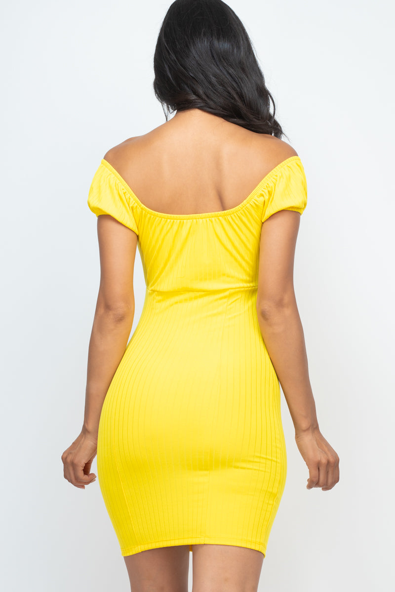[$3/piece] Ribbed Tie Front Bodycon Dress