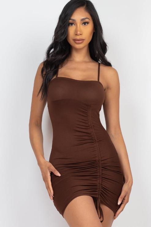 Ruched Drawstring Mini Dress - Wholesale Capella Apparel