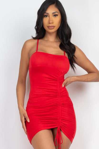 Ruched Drawstring Mini Dress - Wholesale Capella Apparel