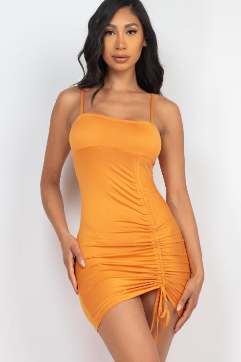 Ruched Drawstring Mini Dress - Wholesale Capella Apparel