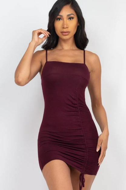 Ruched Drawstring Mini Dress - Wholesale Capella Apparel