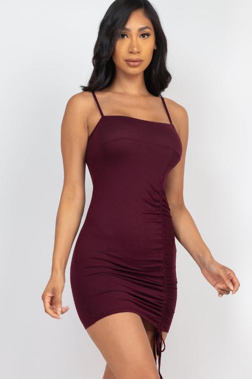 Ruched Drawstring Mini Dress - Wholesale Capella Apparel