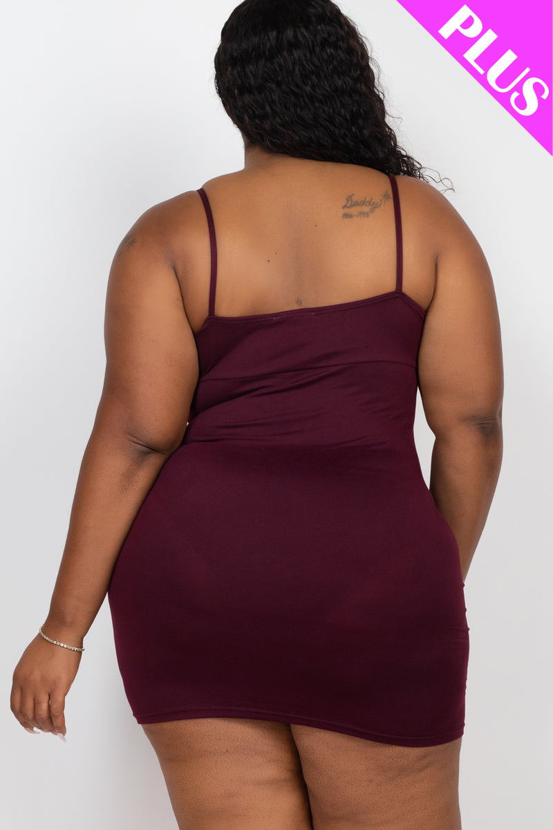 Plus Size Ruched Drawstring Mini Dress - Capella Apparel