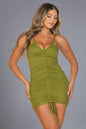 Adjustable Ruched Front Mini Dress - Wholesale Capella Apparel