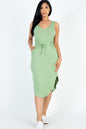 [$3/piece] DRAWSTRING SLEEVELESS MIDI DRESS