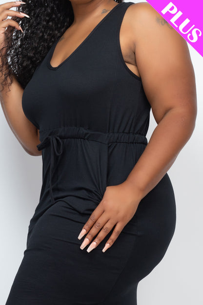 [$5/piece] PLUS SIZE DRAWSTRING SLEEVELESS MIDI DRESS