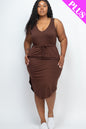 [$5/piece] PLUS SIZE DRAWSTRING SLEEVELESS MIDI DRESS