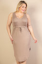 [$5/piece] PLUS SIZE DRAWSTRING SLEEVELESS MIDI DRESS