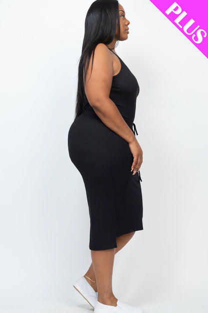 Plus Size Sleeveless Tie Front Midi Dress - Capella Apparel Wholesale