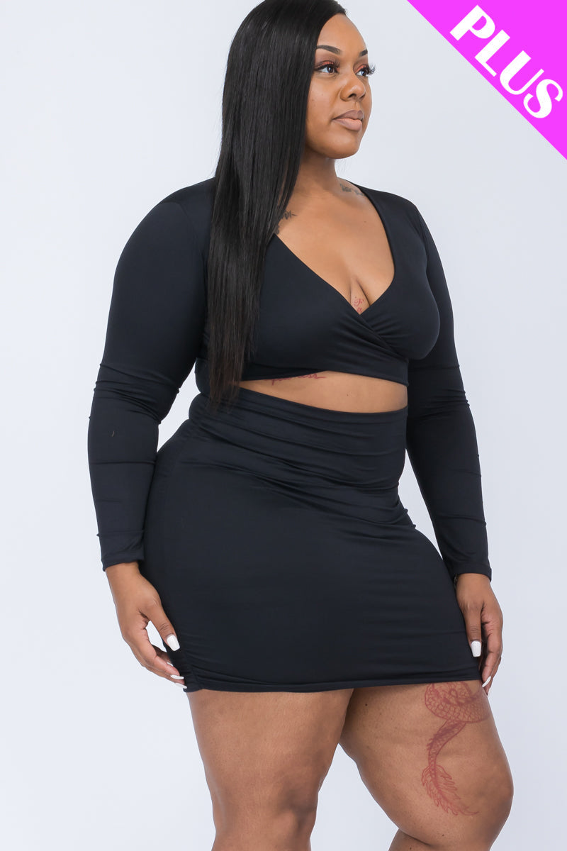 Plus Size Crisscross Cutout Front Mini Dress - Capella Apparel