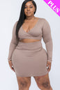 Plus Size Crisscross Cutout Front Mini Dress - Capella Apparel