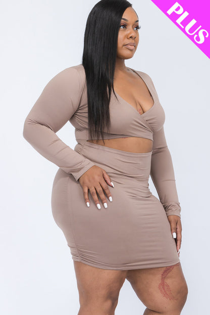 Plus Size Crisscross Cutout Front Mini Dress - Capella Apparel