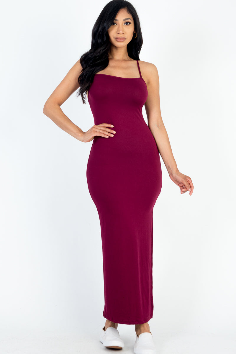 burgundy thigh split dress Kalisa Strapless Thigh Split Maxi Dress Burgundy