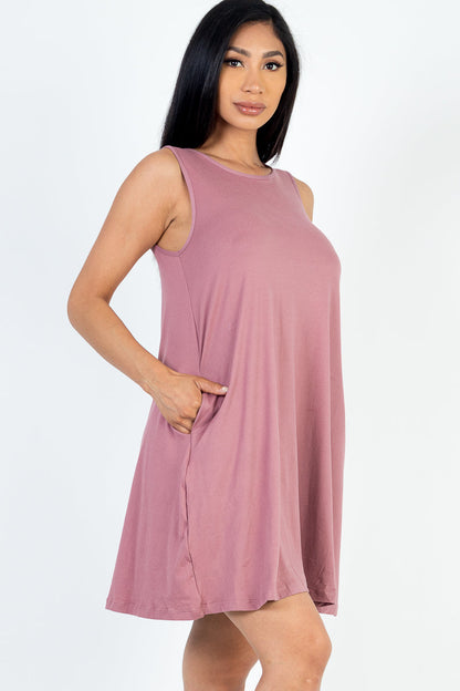 Comfy Sleeveless Flare Mini Dress - Capella Apparel