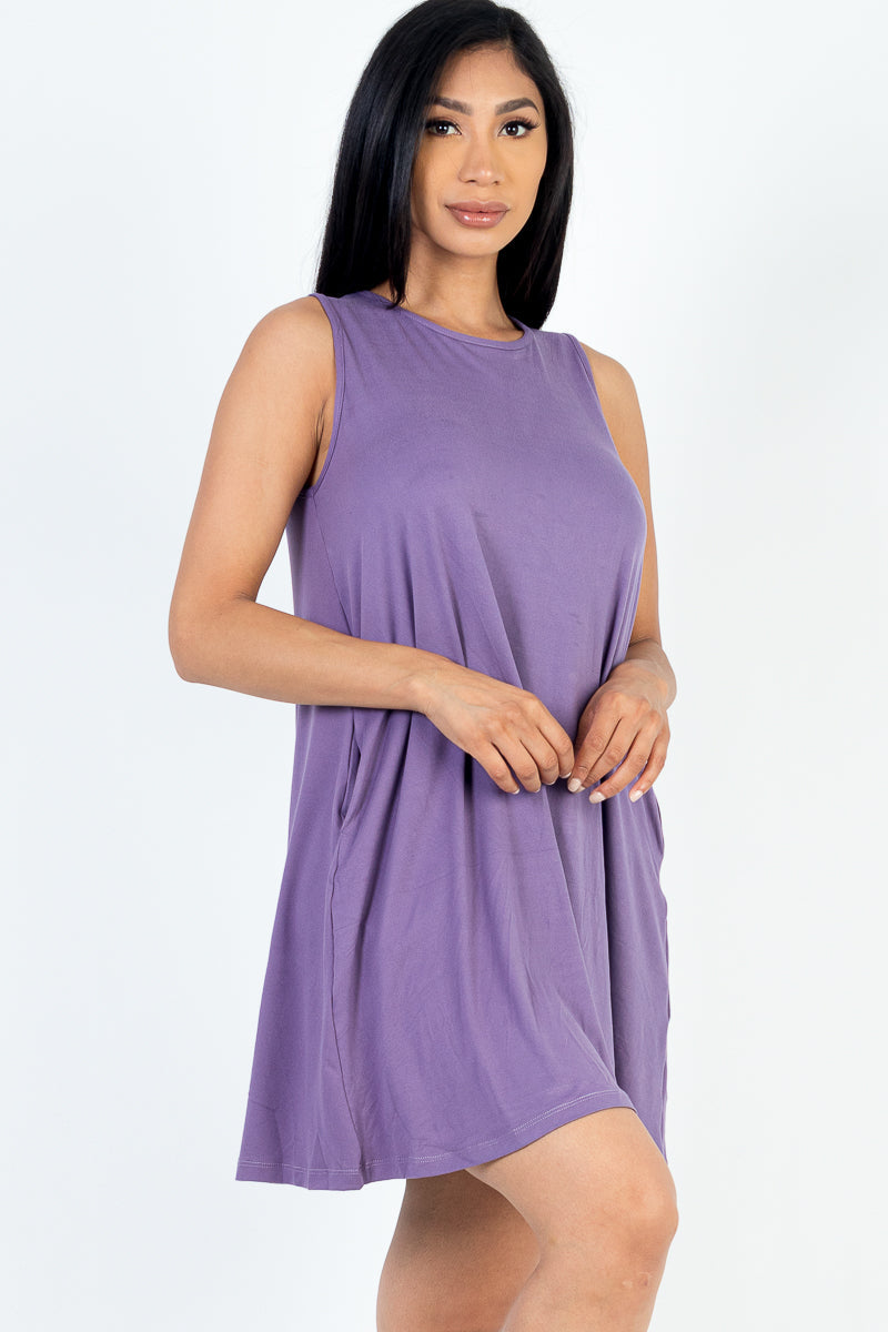 Comfy Sleeveless Flare Mini Dress - Capella Apparel