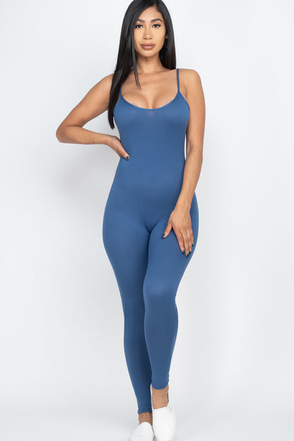 [$3/piece] Solid Bodycon Cami Jumpsuit