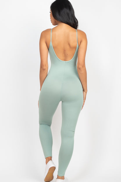 [$3/piece] Solid Bodycon Cami Jumpsuit