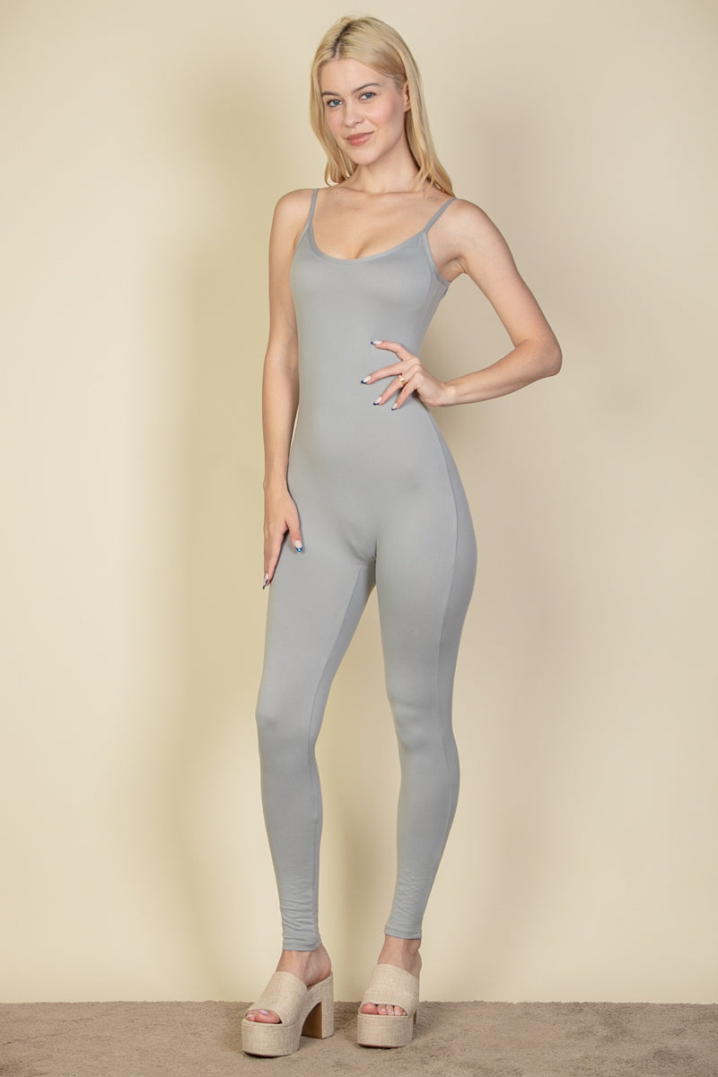 [$3/piece] Solid Bodycon Cami Jumpsuit