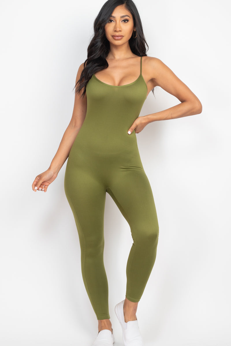 [$3/piece] Solid Bodycon Cami Jumpsuit