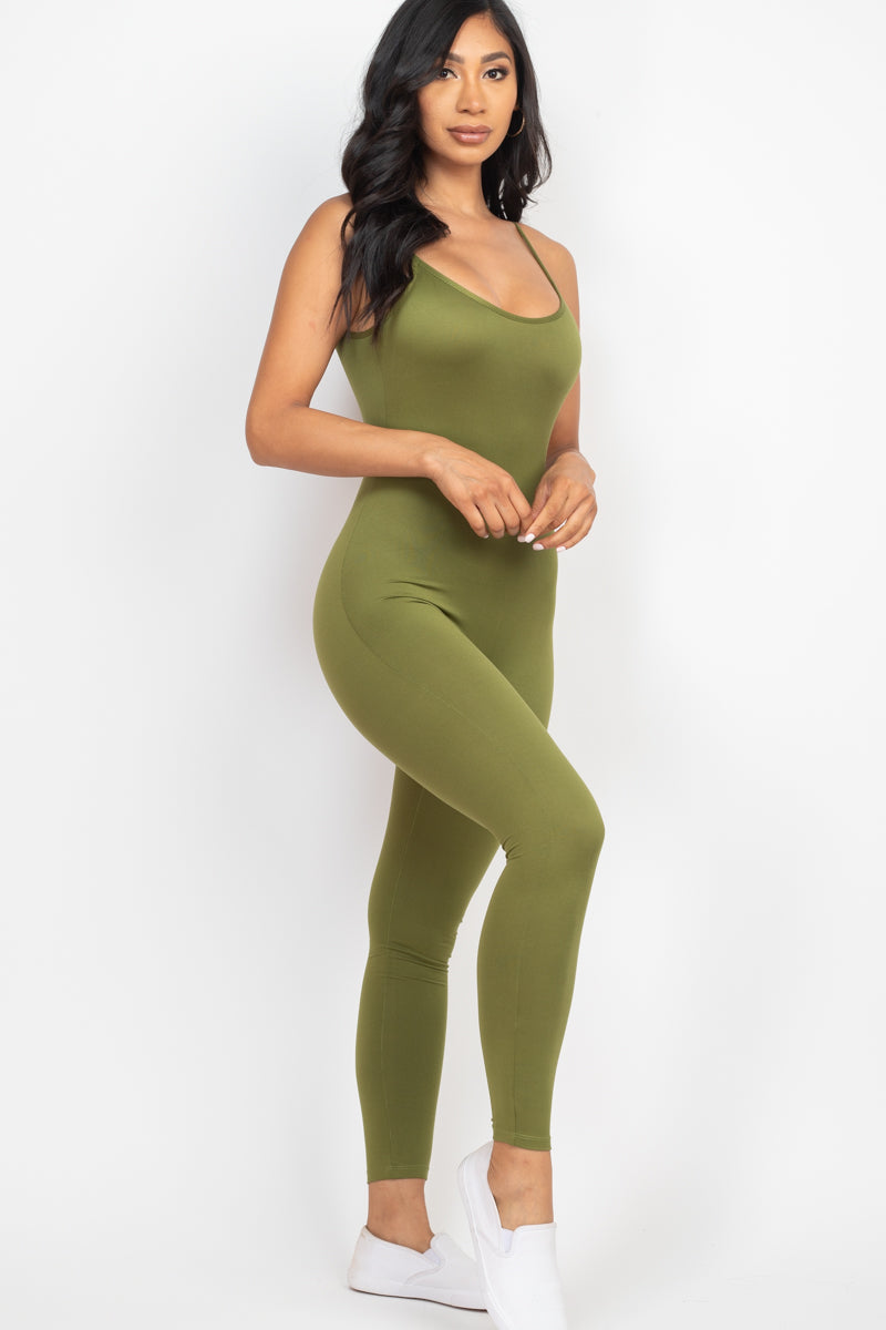 [$3/piece] Solid Bodycon Cami Jumpsuit