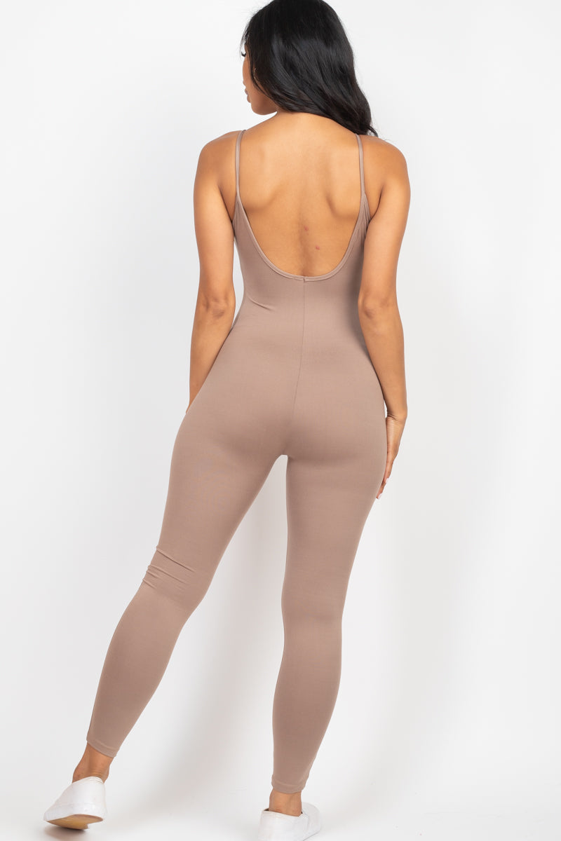 [$3/piece] Solid Bodycon Cami Jumpsuit