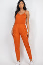 [$3/piece] Solid Spaghetti Strap Elastic Waist Jumpsuit