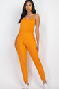 [$3/piece] Solid Spaghetti Strap Elastic Waist Jumpsuit