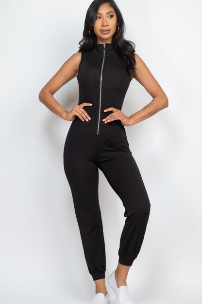 Sleeveless Zip Front Jumpsuit - Capella Apparel Wholesale