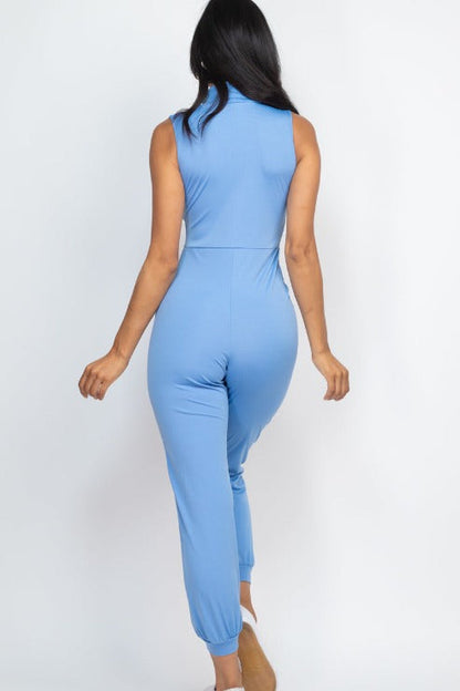 Sleeveless Zip Front Jumpsuit - Capella Apparel Wholesale