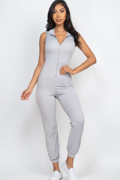 Sleeveless Zip Front Jumpsuit - Capella Apparel Wholesale