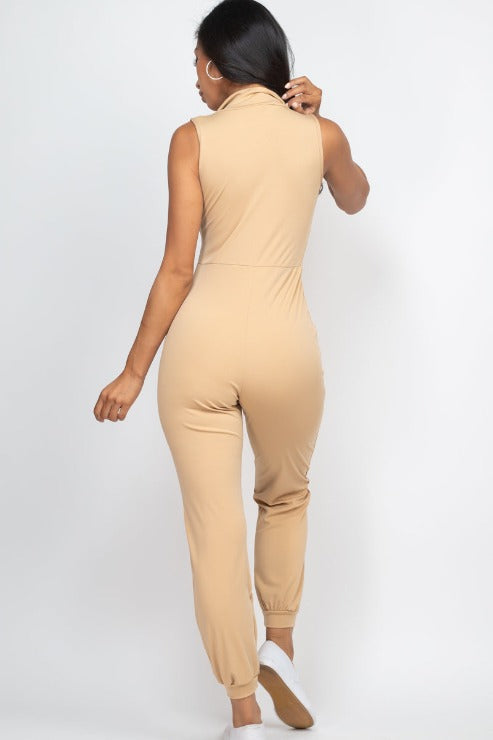 Sleeveless Zip Front Jumpsuit - Capella Apparel Wholesale