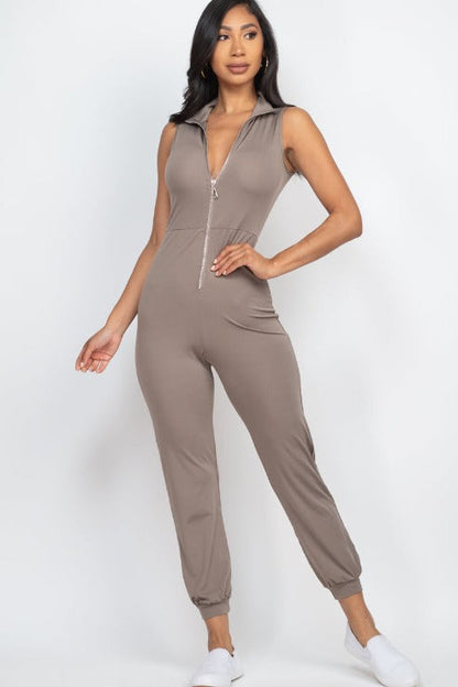 Sleeveless Zip Front Jumpsuit - Capella Apparel Wholesale