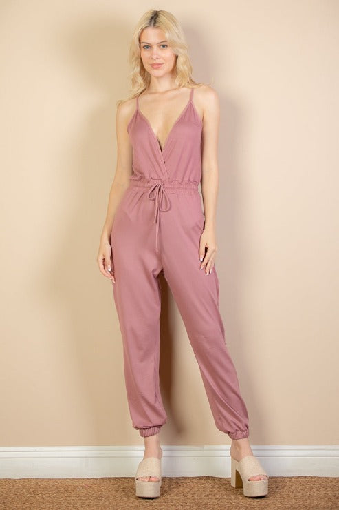 Sleeveless Tie Waist Jumpsuit - Capella Apparel