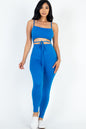 [$3/piece] Solid Tie Front Cut Out Jumpsuit