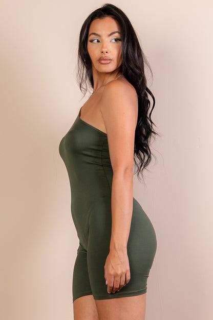 [$3/piece] One Shoulder Solid Color Long Sleeve Romper