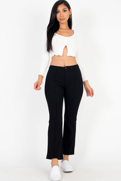 [$3/piece] High Waist Knit Flare Pants