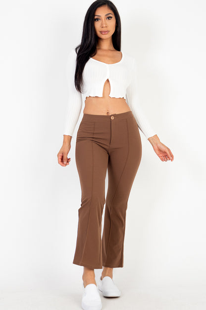 [$3/piece] High Waist Knit Flare Pants