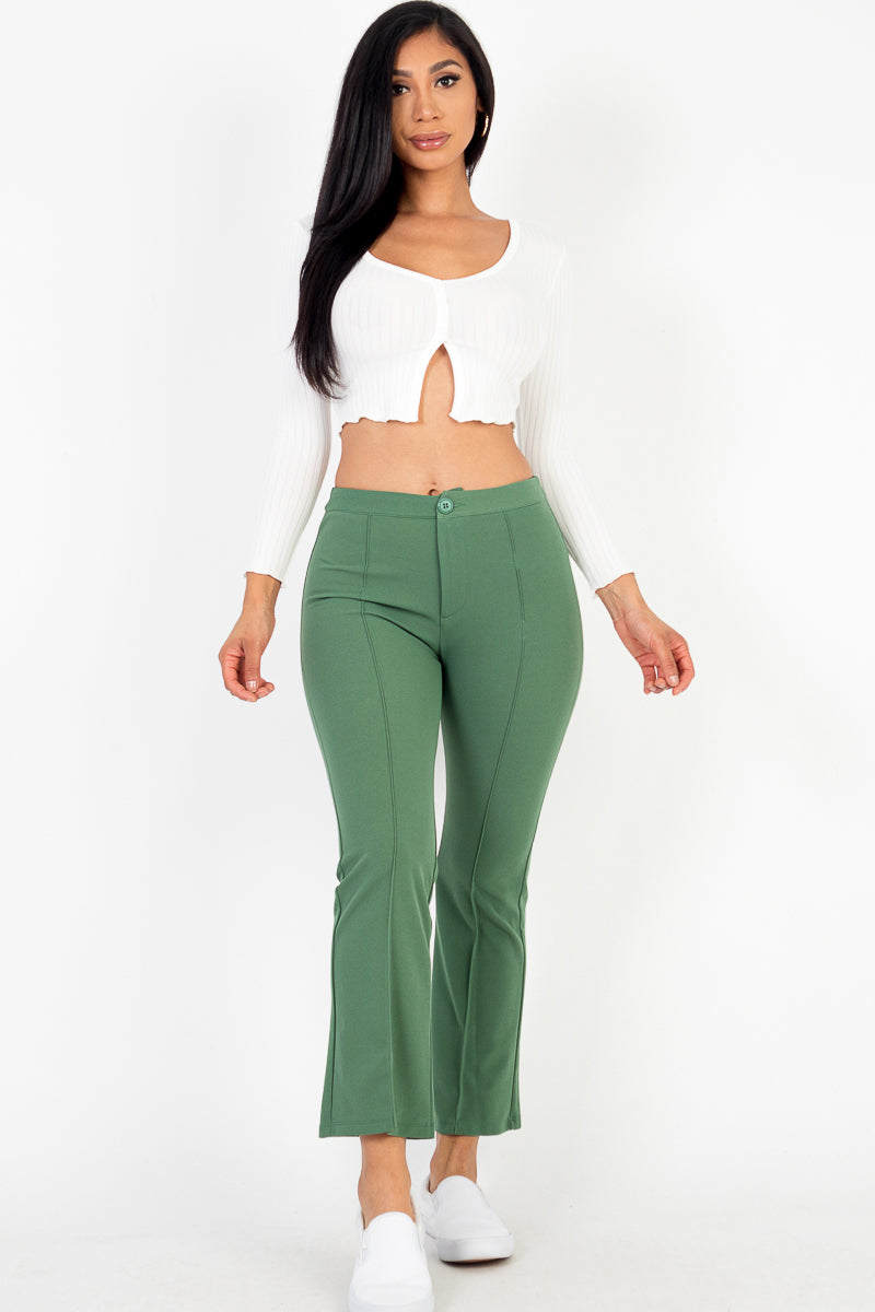 [$3/piece] High Waist Knit Flare Pants