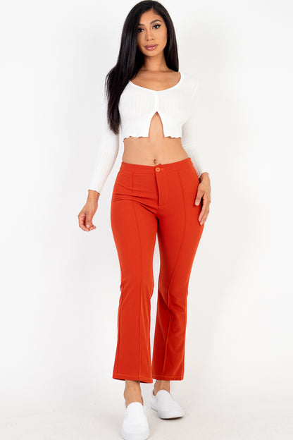 [$3/piece] High Waist Knit Flare Pants