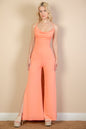 [$4/piece] Ribbed Cowl Neck Backless Split Wide Leg Jumpsuit