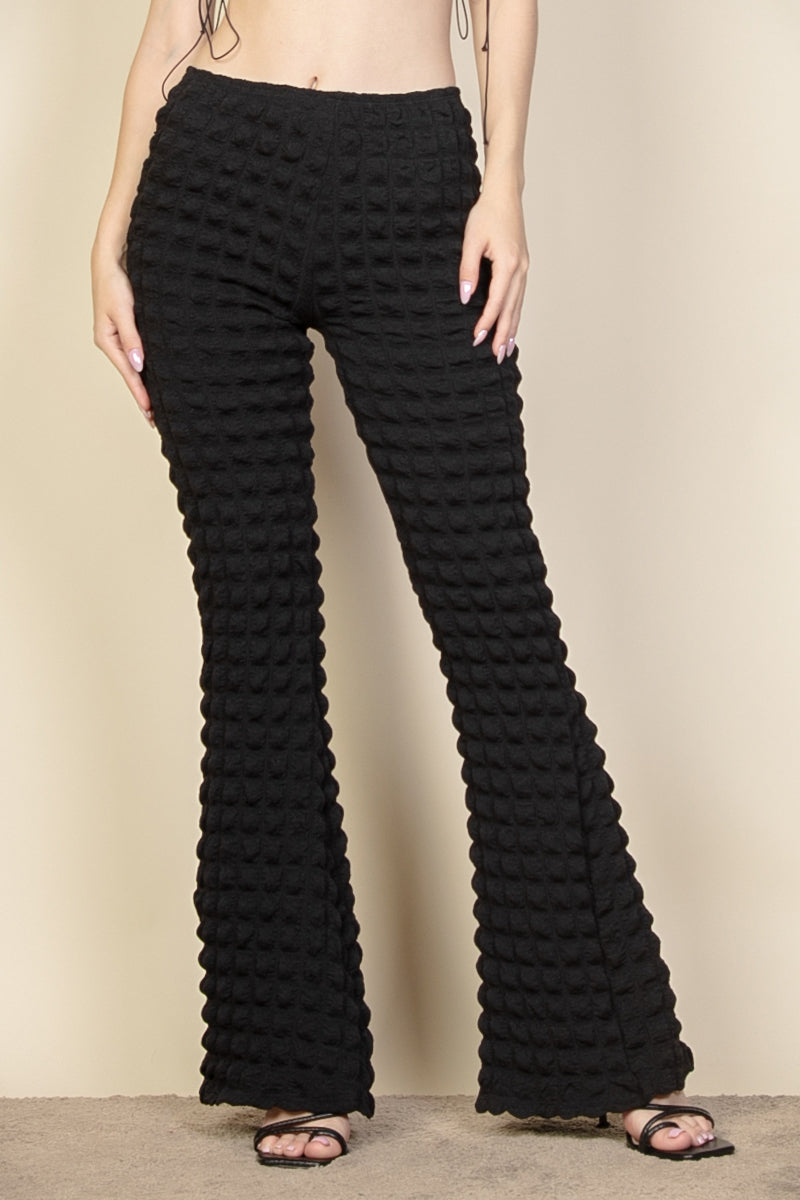 Bubble Fabric Flare Pants - Capella Apparel