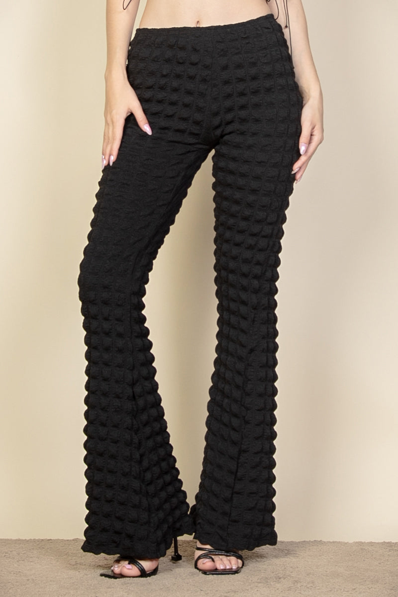 Bubble Fabric Flare Pants - Capella Apparel