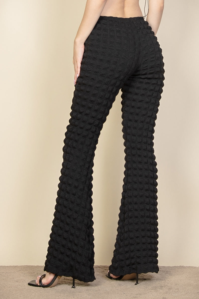 Bubble Fabric Flare Pants - Capella Apparel