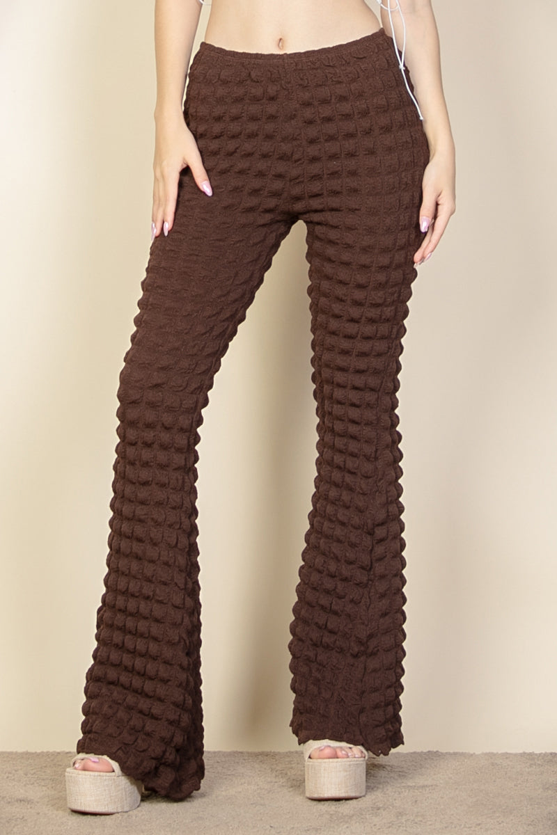 Bubble Fabric Flare Pants - Capella Apparel