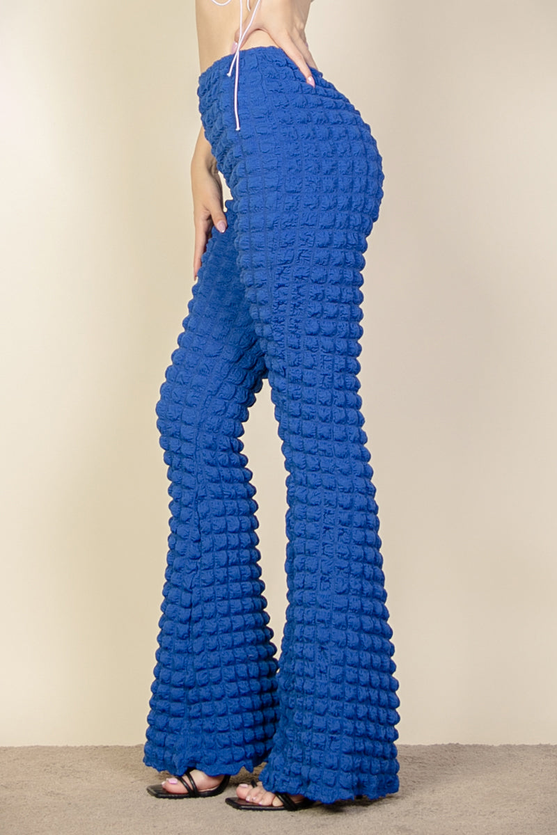 Bubble Fabric Flare Pants - Capella Apparel