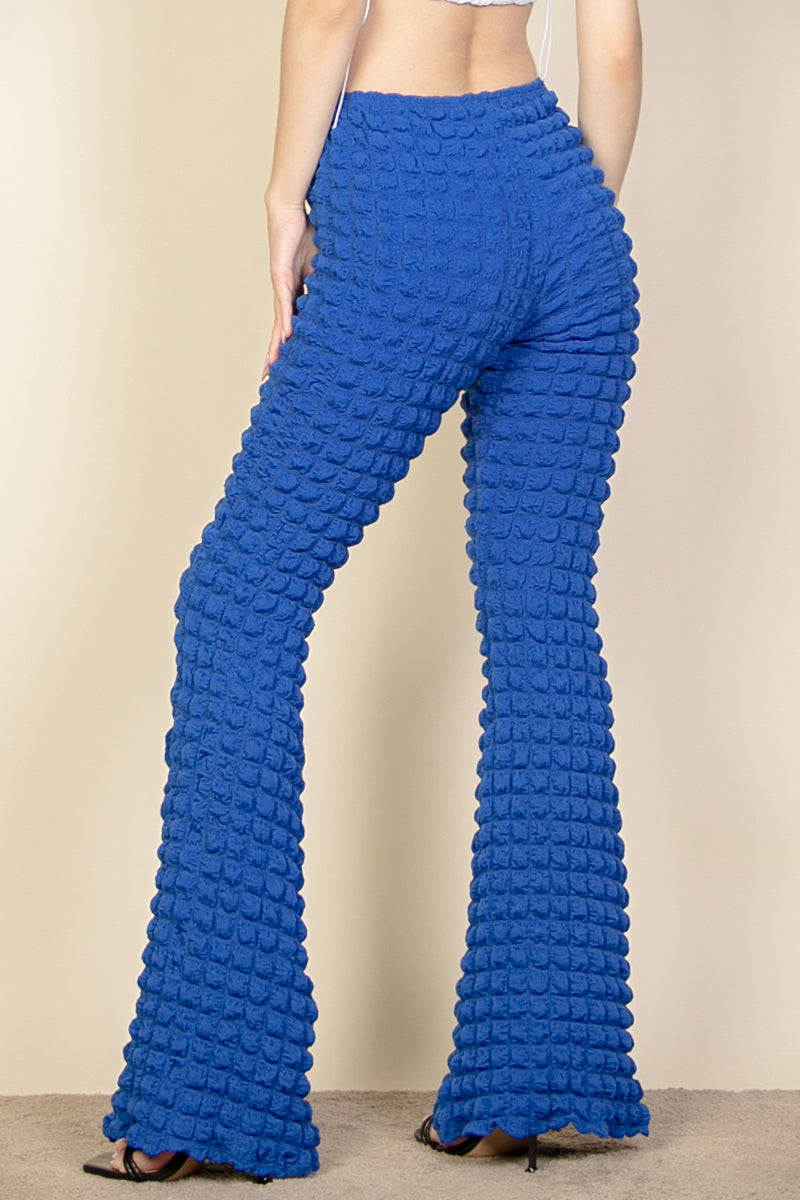 Bubble Fabric Flare Pants - Capella Apparel